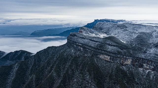 重庆金佛山旅游区航拍雪景