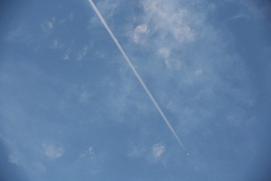 飞机划过蓝天