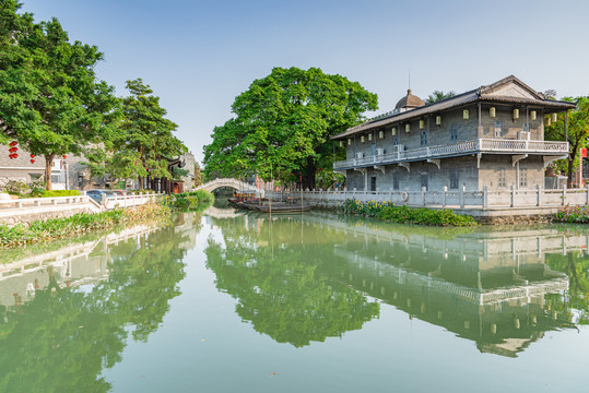 东涌水乡风情街景色与建筑