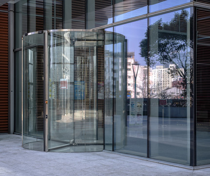 商业建筑玻璃旋转门
