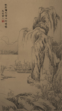 仿古山水画