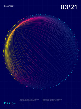 创意科技感抽象线条圆形海报设计