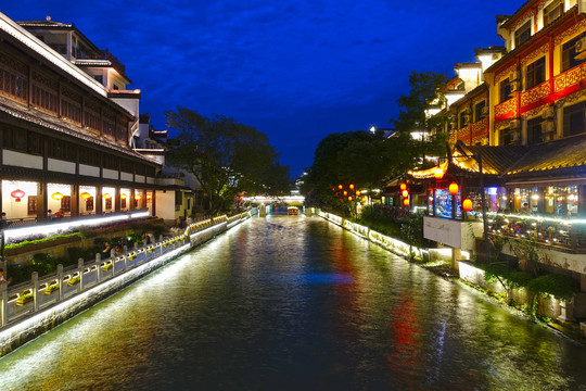 南京秦淮河灯光夜景