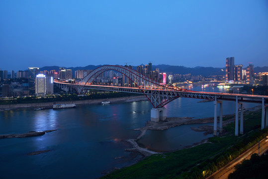 重庆朝天门大桥城市风光夜景