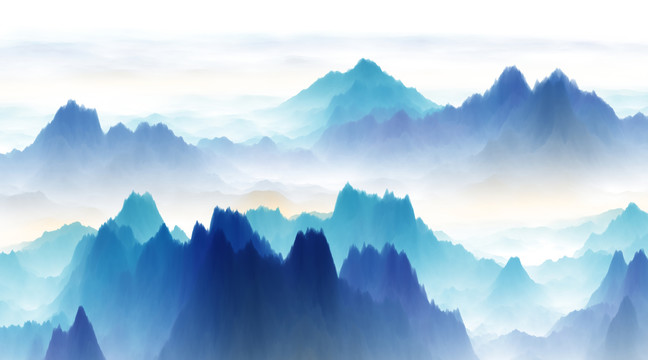 水墨山