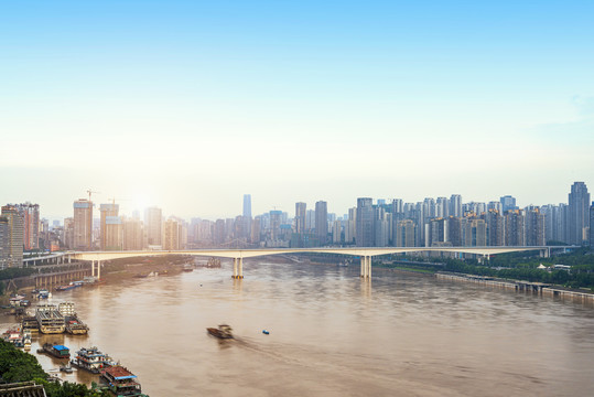 重庆城市建筑风光嘉陵江大桥