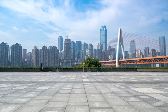 重庆千厮门大桥与渝中区城市建筑