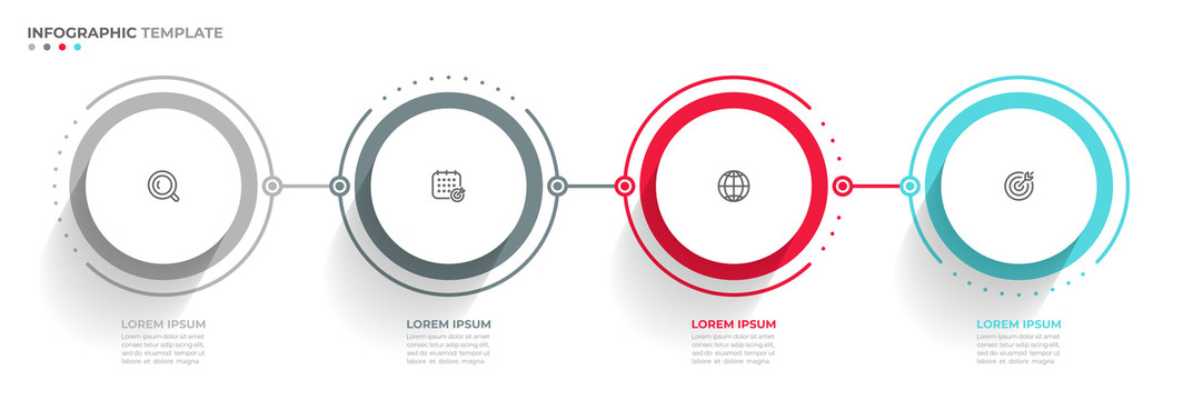 具有四步骤的现代信息图表模板