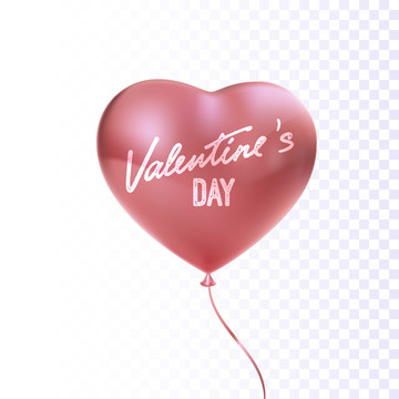 一颗气球上手写情人节设计