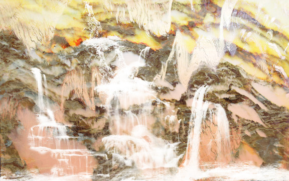 大理石山水壁画