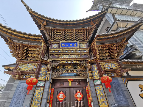 中式古建牌坊牌楼