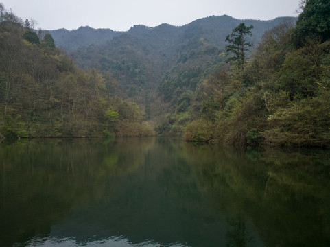 湖泊山峰森林