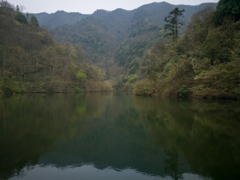 湖泊山峰森林