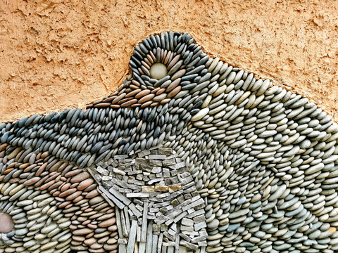 鹅卵石艺术景观墙面素材