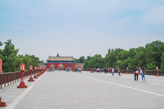 北京天坛公园古建筑和旅游风光