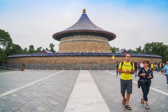 北京天坛公园古建筑和旅游风光