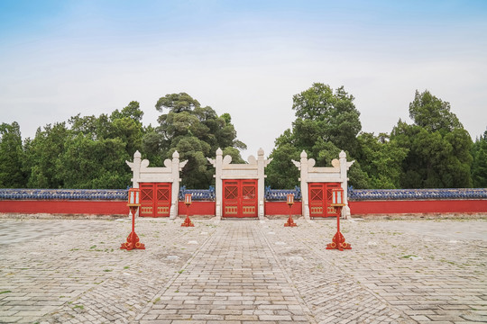 北京天坛公园古建筑和旅游风光