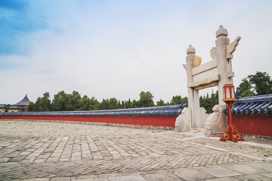 北京天坛公园古建筑和旅游风光