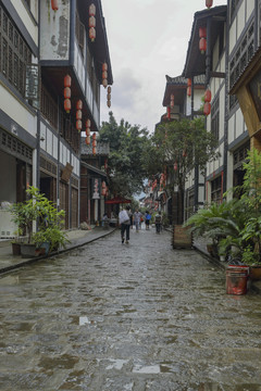 豆沙关古镇雨后自然景观