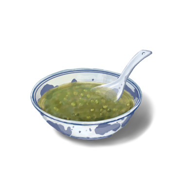 手绘绿豆汤