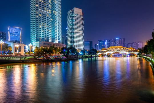 成都合江亭九眼桥夜景