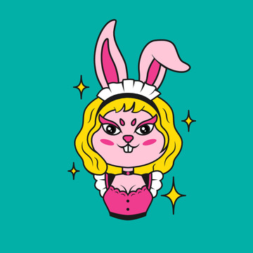 兔女郎潮流插画