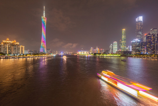 广州珠江夜游与中轴线夜景