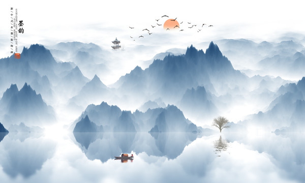 水墨山水装饰画