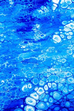 蓝色海洋细胞玄关抽象画