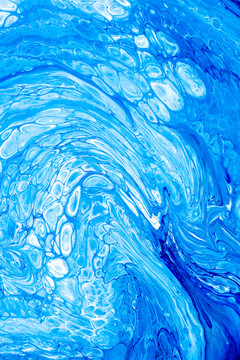 蓝色海洋细胞客厅流体画