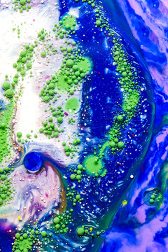 蓝紫白绿海洋流体画