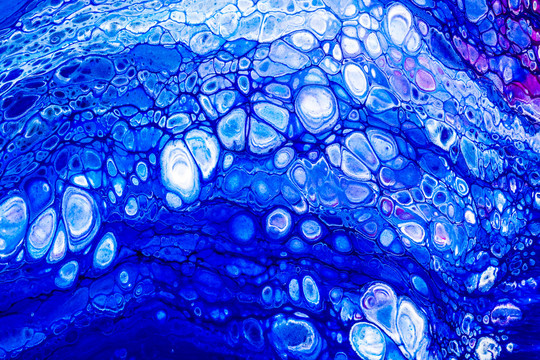 蓝色海洋细胞流体画背景