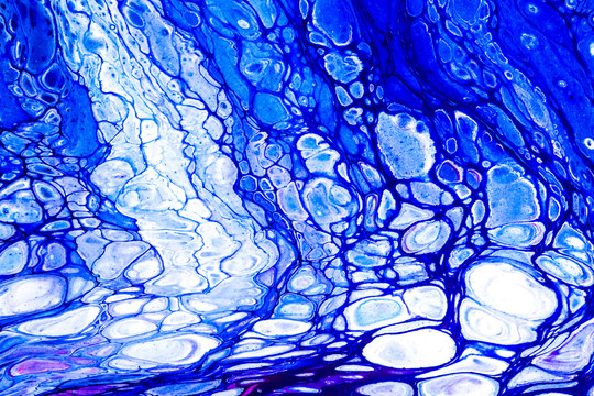 蓝色细胞流体画