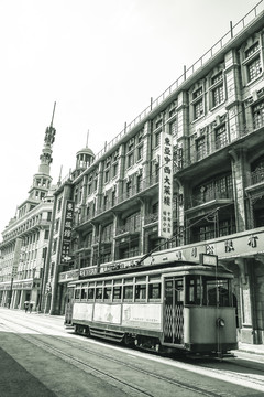 上海民国老建筑黑白照片