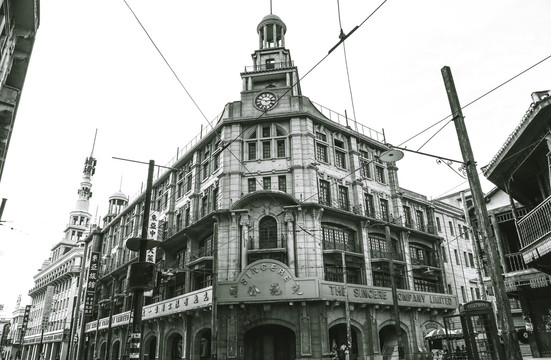 老上海民国风情街建筑复古照片