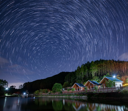 石镜山蔡洋水库星轨