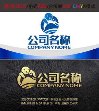 母婴海豚儿童水育馆logo设计