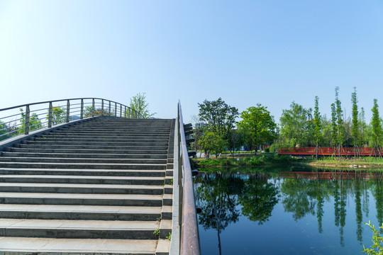 成都锦城公园石桥阶梯