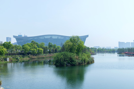 成都锦城湖公园生态湖