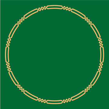 传统边框花纹圆绿色