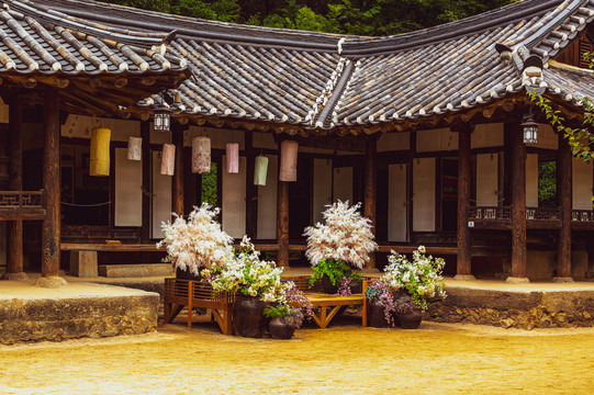 韩式建筑物庭院