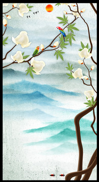 玄关花鸟画