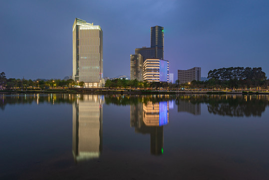蕉门河CBD建筑夜景