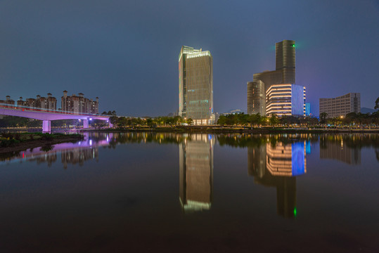 蕉门河CBD建筑夜景