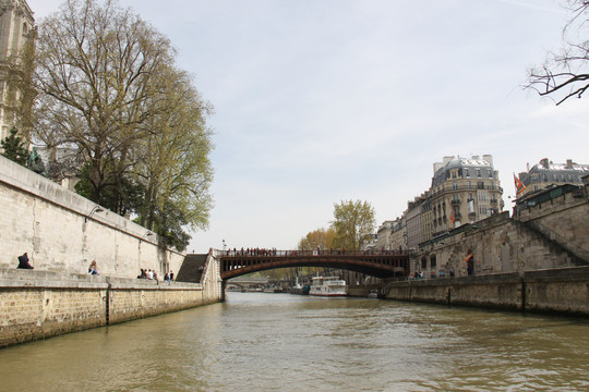 法国巴黎欧洲风景塞纳河双倍桥