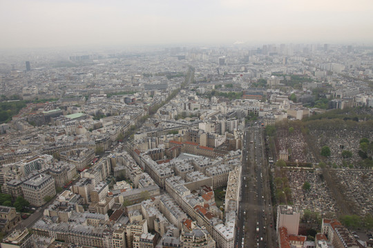 法国巴黎城市俯瞰全景