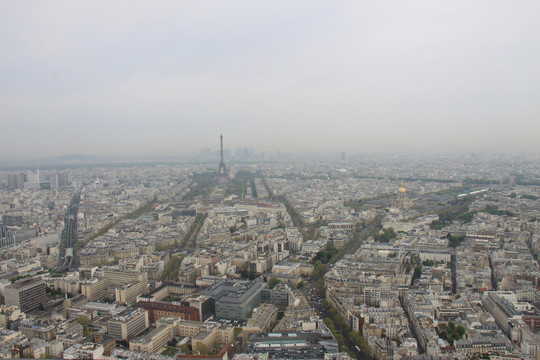 法国巴黎城市埃菲尔铁搭俯瞰全景