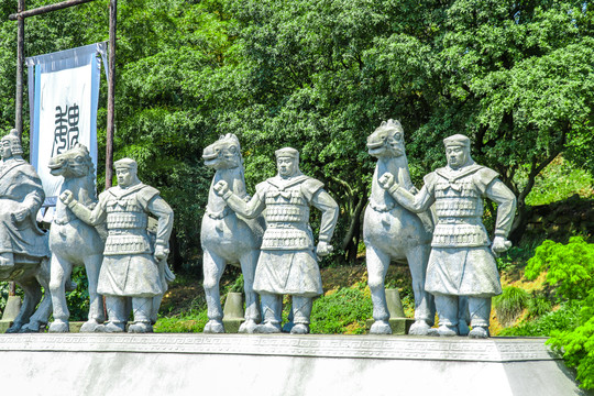 三国将军士兵雕像