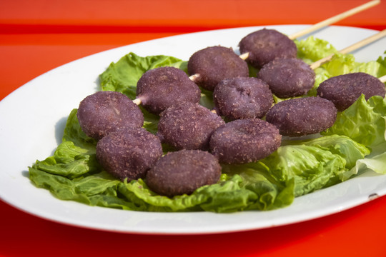 紫薯饼串