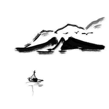 水墨山水画